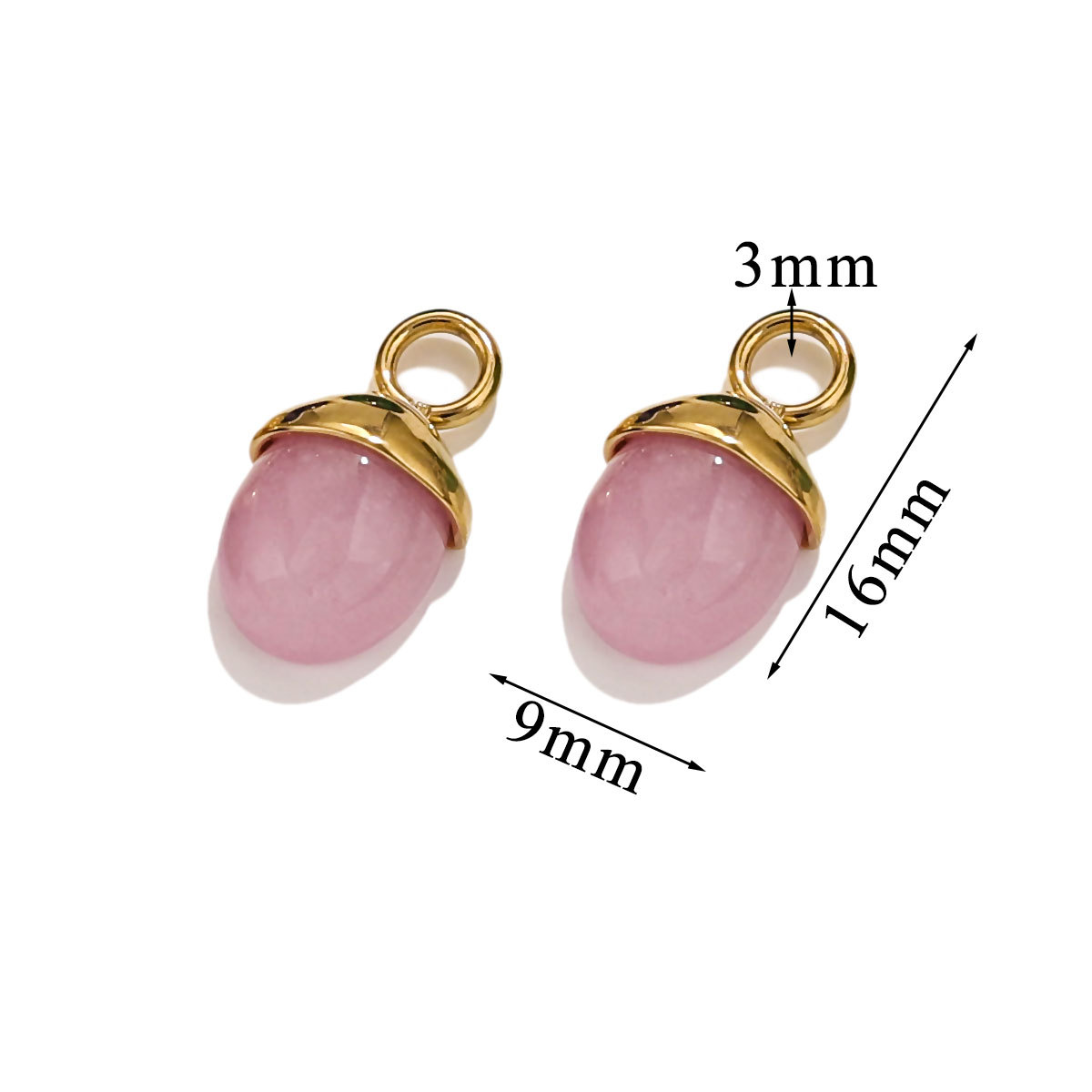 1 Piece Elegant Retro Style Oval Shape Stainless Steel  Gold Color Inlay Natural Stone Women's Pendant h5 